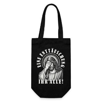 Lustiges Jesus Eine Enttäuschung Ihr Alle Ironie - Geschenkbeutel für Flaschen - Schwarz - Vorne