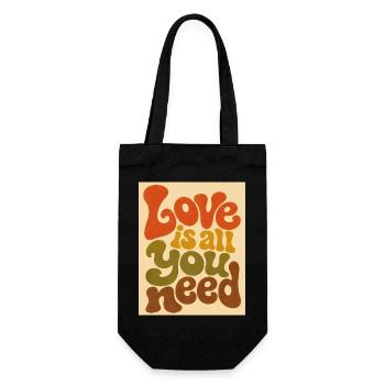 Psychedelic Love Typography - Gift Bag for Bottles - black - Front
