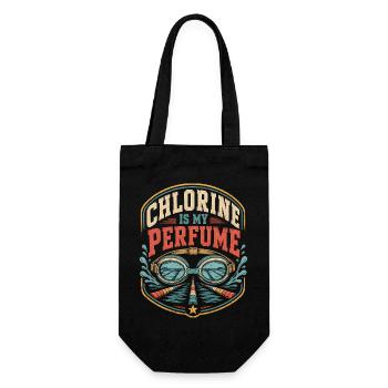 Schwimmer schwimmen Pool-Chlorine Vintage Schwimm - Geschenkbeutel für Flaschen - Schwarz - Vorne