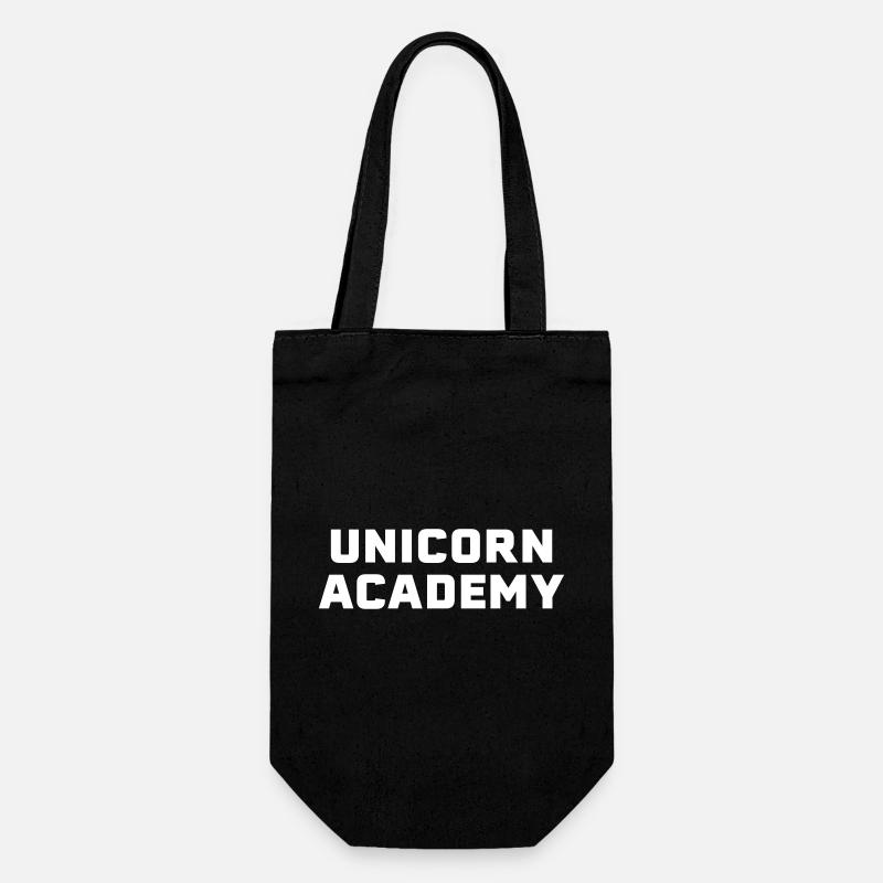 Unicorn Academy white - Geschenkbeutel für Flaschen - Schwarz