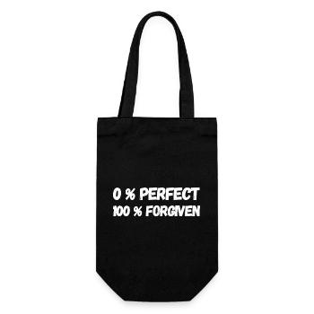 0% Perfect 100 Forgiven Jesus Faith Gift Idea - Gift Bag for Bottles - black - Front