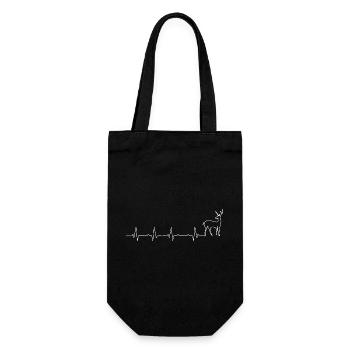 Deer Heartbeat Silhouette - Gift Bag for Bottles - black - Front