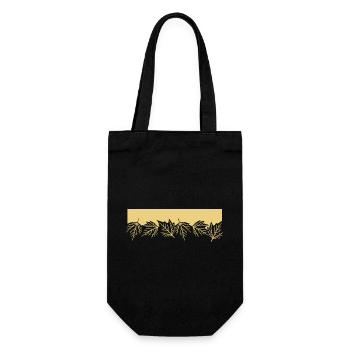 Autumn Maple Leaves Border – Yellow Fall Aesthetic - Gift Bag for Bottles - black - Front