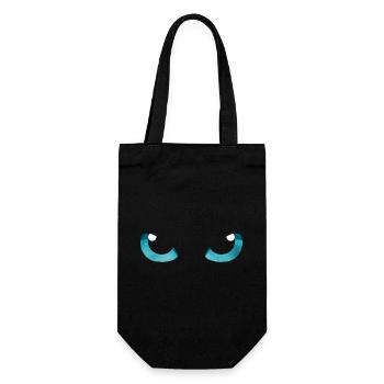 Cat Eyes Blue - Gift Bag for Bottles - black - Front