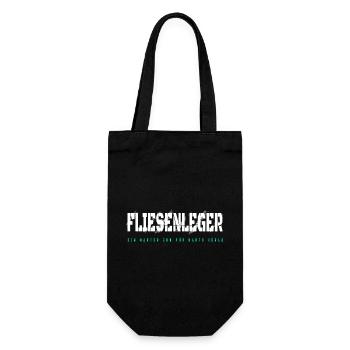 Fliesenleger Design - Geschenkbeutel für Flaschen - Schwarz - Vorne
