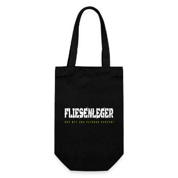 Fliesenleger Design - Geschenkbeutel für Flaschen - Schwarz - Vorne