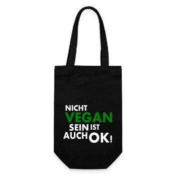 Nicht vegan sein ist auch ok - Geschenkbeutel für Flaschen - Schwarz - Vorne