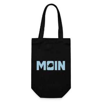 Moin Fisch Ostfriesland Nordsee Fischkopf nordisch - Geschenkbeutel für Flaschen - Schwarz - Vorne