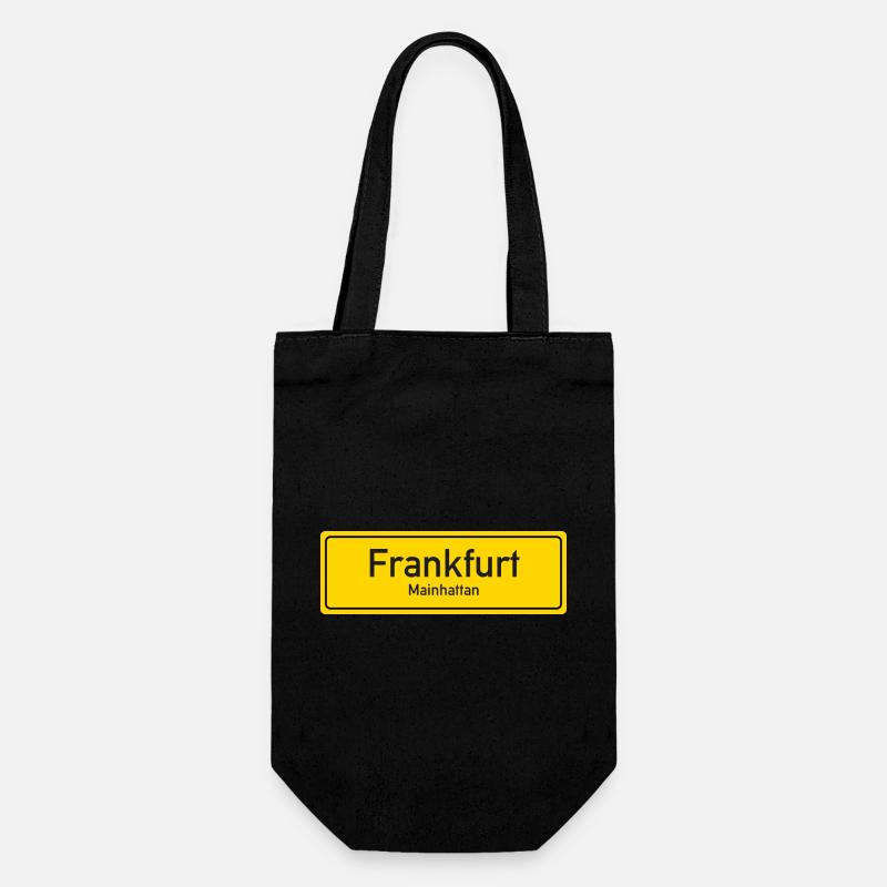 Frankfurter Ortsschild Deutschland - Geschenkbeutel für Flaschen - Schwarz