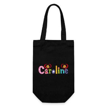 Personalized Caroline Name - Gift Bag for Bottles - black - Front