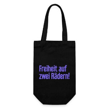 Freedom on Two Wheels - Cyclist Design - Gift Bag for Bottles - black - Front