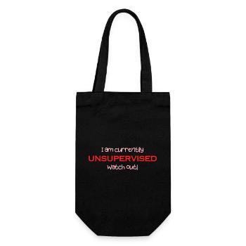 Bin derzeit unbeaufsichtigt, aufgepasst! Lustig. - Geschenkbeutel für Flaschen - Schwarz - Vorne