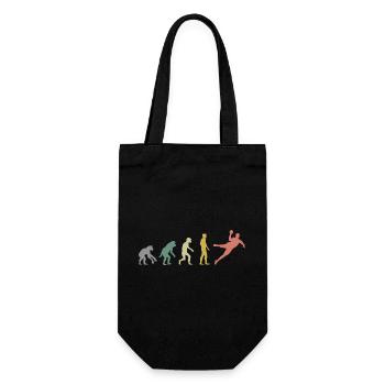 Retro Evolution Handball Icon Colors Sports Logo - Gift Bag for Bottles - black - Front