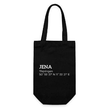 Jena⁠ Thüringen Koordinaten - Geschenkbeutel für Flaschen - Schwarz - Vorne