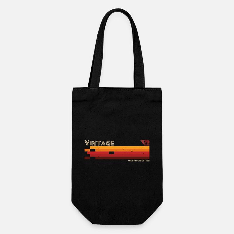 Vintage Rayures Années 70 Rétro - Sac à bouteille - noir