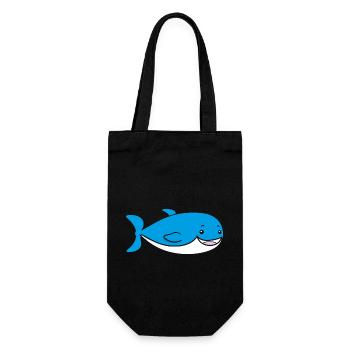 whale - Gift Bag for Bottles - black - Front