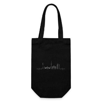 Skyline der Stadt - Geschenkbeutel für Flaschen - Schwarz - Vorne