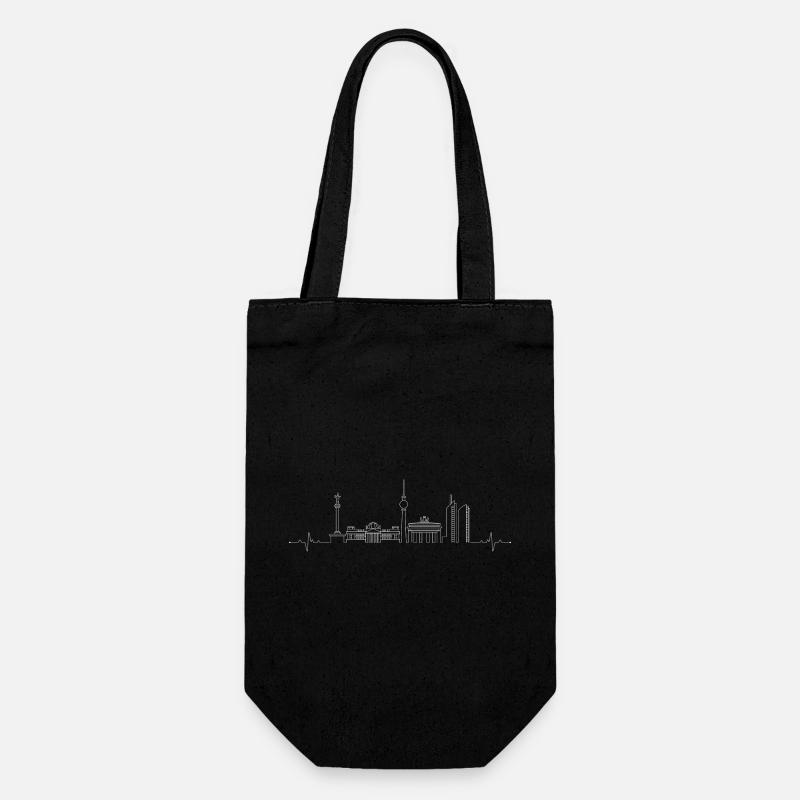 City Skyline Line Art - Gift Bag for Bottles - black