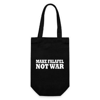 Make falafel not war - Geschenkbeutel für Flaschen - Schwarz - Vorne