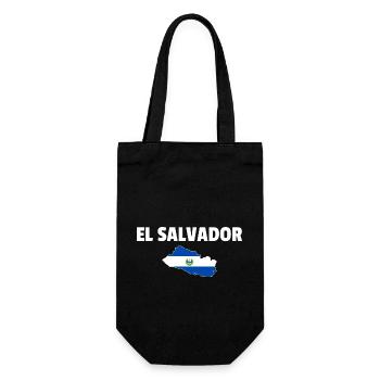 El Salvador Map Salvadoran Flag - Gift Bag for Bottles - black - Front