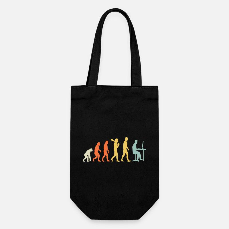 Die Evolution des Menschen zum Computerdesign - Geschenkbeutel für Flaschen - Schwarz
