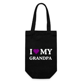 Ich liebe das lila Alzheimer-Bewusstsein meines Großvaters - Geschenkbeutel für Flaschen - Schwarz - Vorne