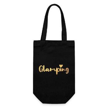 Glamping Heart Gold Luxury Camping Camper - Gift Bag for Bottles - black - Front