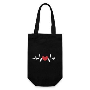 Heartbeat - Gift Bag for Bottles - black - Front