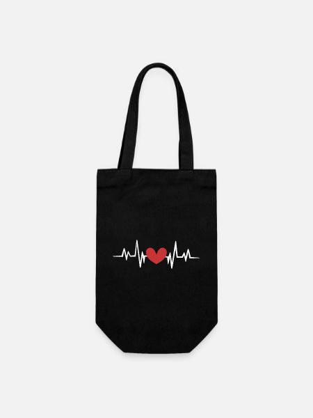 Heartbeat - Gift Bag for Bottles - black