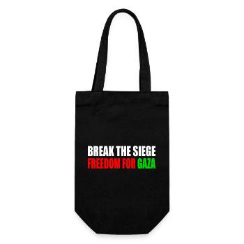 break the siege freedom for gaza - Geschenkbeutel für Flaschen - Schwarz - Vorne