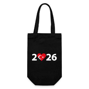 I love Türkei 2026, Urlaub in der Türkei 2026 - Geschenkbeutel für Flaschen - Schwarz - Vorne