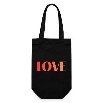 ADORE une faute de frappe dans le dégradé de police en rouge orange - Sac à bouteille - noir - Devant
