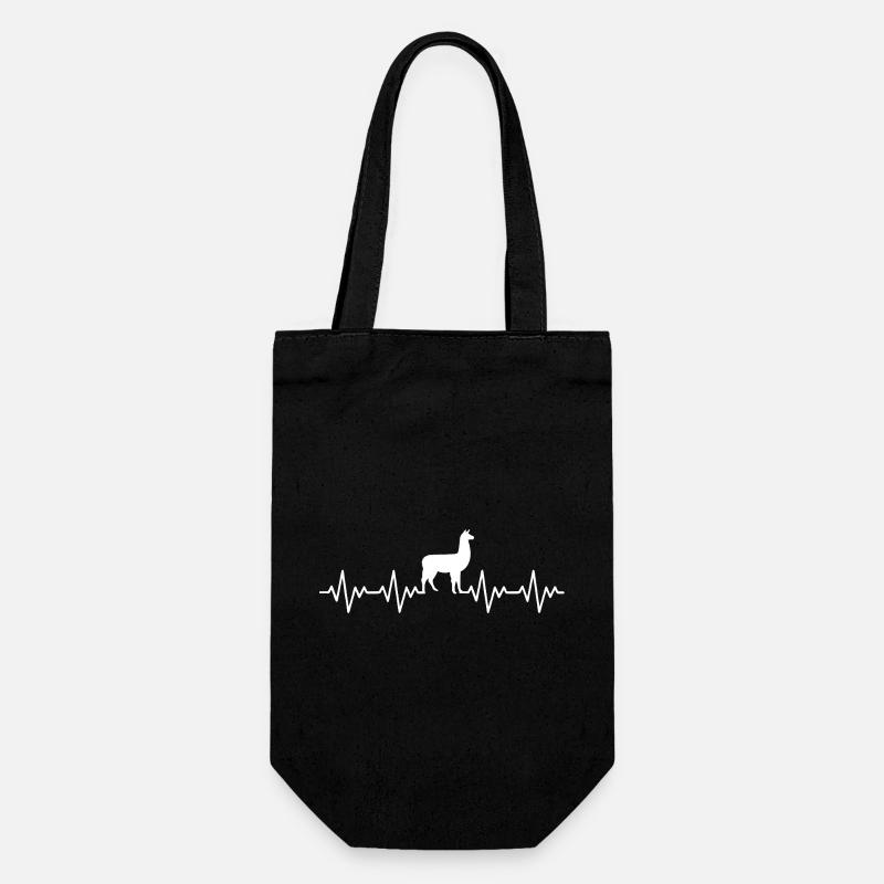 Lama ECG Heartbeat - Sac à bouteille - noir
