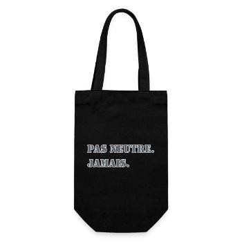 NICHT NEUTRAL. NIEMALS. - Geschenkbeutel für Flaschen - Schwarz - Vorne