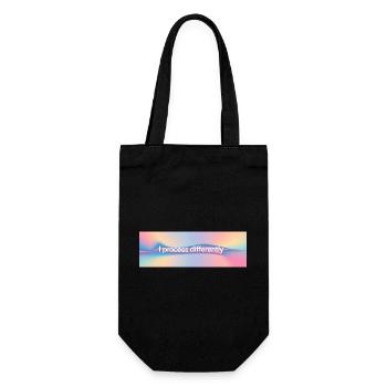 I process differently - Gift Bag for Bottles - black - Front