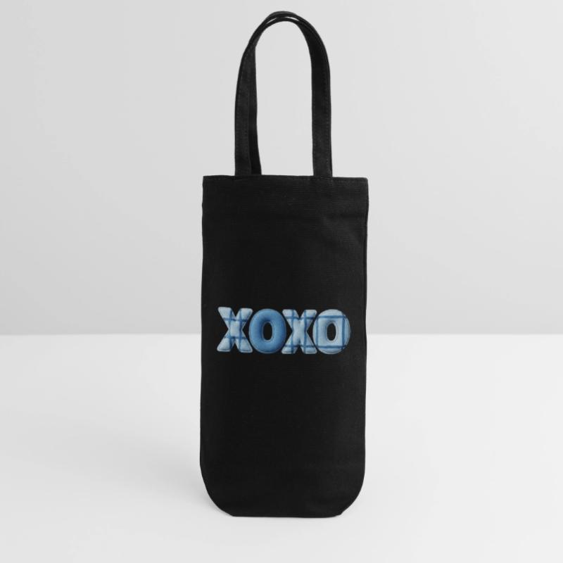 XOXO Patchwork Look mit Stoff Optik Geschenkbeutel für Flaschen