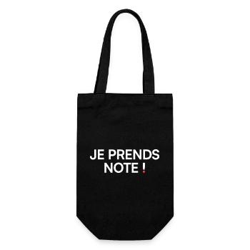 Je prends note humour réunion bureau - Sac à bouteille - noir - Devant