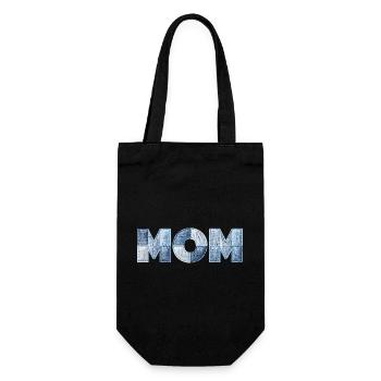 Patchwork Mom Lettering Gift for Mom - Gift Bag for Bottles - black - Front