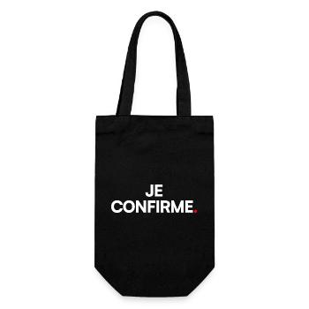 JE CONFIRME | Expression humour minimaliste - Sac à bouteille - noir - Devant