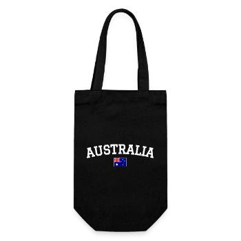Drapeau australien : Dessin blanc - Sac à bouteille - noir - Devant