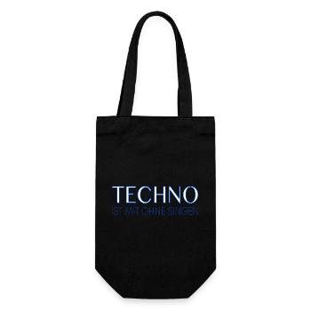 Techno ist mit ohne singen - Geschenkbeutel für Flaschen - Schwarz - Vorne