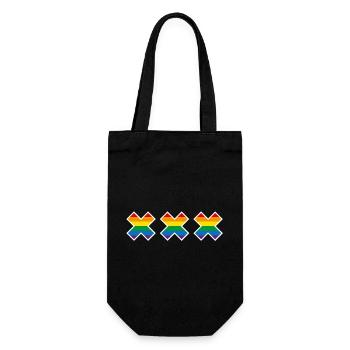 Amsterdam Pride Rainbow Flag St. Andrew's Cross LGBT - Gift Bag for Bottles - black - Front
