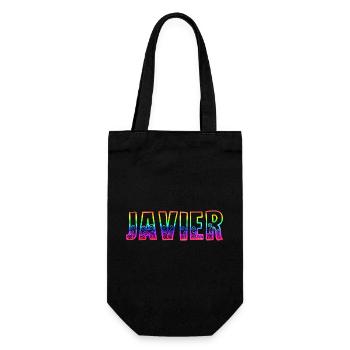 javier rs regenbogen - Geschenkbeutel für Flaschen - Schwarz - Vorne