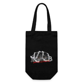 Guten Tacho und Frohes Fest! Gib' Gas! - Geschenkbeutel für Flaschen - Schwarz - Vorne
