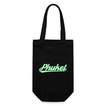 Phuket Retro Küstenscript - Geschenkbeutel für Flaschen - Schwarz - Vorne