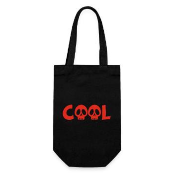 Totenkopf und cool (rot) - Geschenkbeutel für Flaschen - Schwarz - Vorne