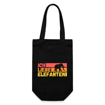 Elefant Elefanten - Geschenkbeutel für Flaschen - Schwarz - Vorne