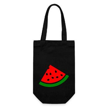 Wassermelone melone - Geschenkbeutel für Flaschen - Schwarz - Vorne