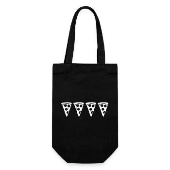 Retro Pizza Slice - Gift Bag for Bottles - black - Front