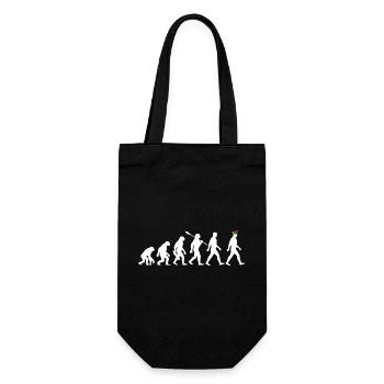 Evolution - Karneval - Narrenkappe - Verkleidung - Geschenkbeutel für Flaschen - Schwarz - Vorne